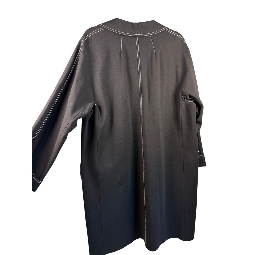 Lafayette 148 Women’s Black Maryann Car Coat Lightweight Minimalist‎ Lagenlook L - Picture 6 of 12